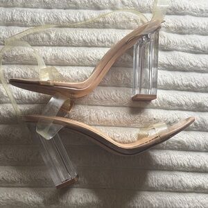 Fashion Nova Transparent Block Heels